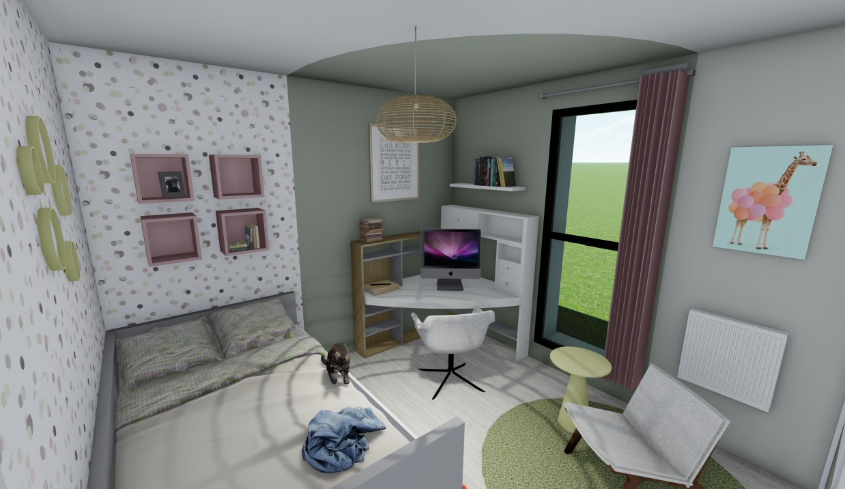 Chambre ado Rillieux simulation réaliste