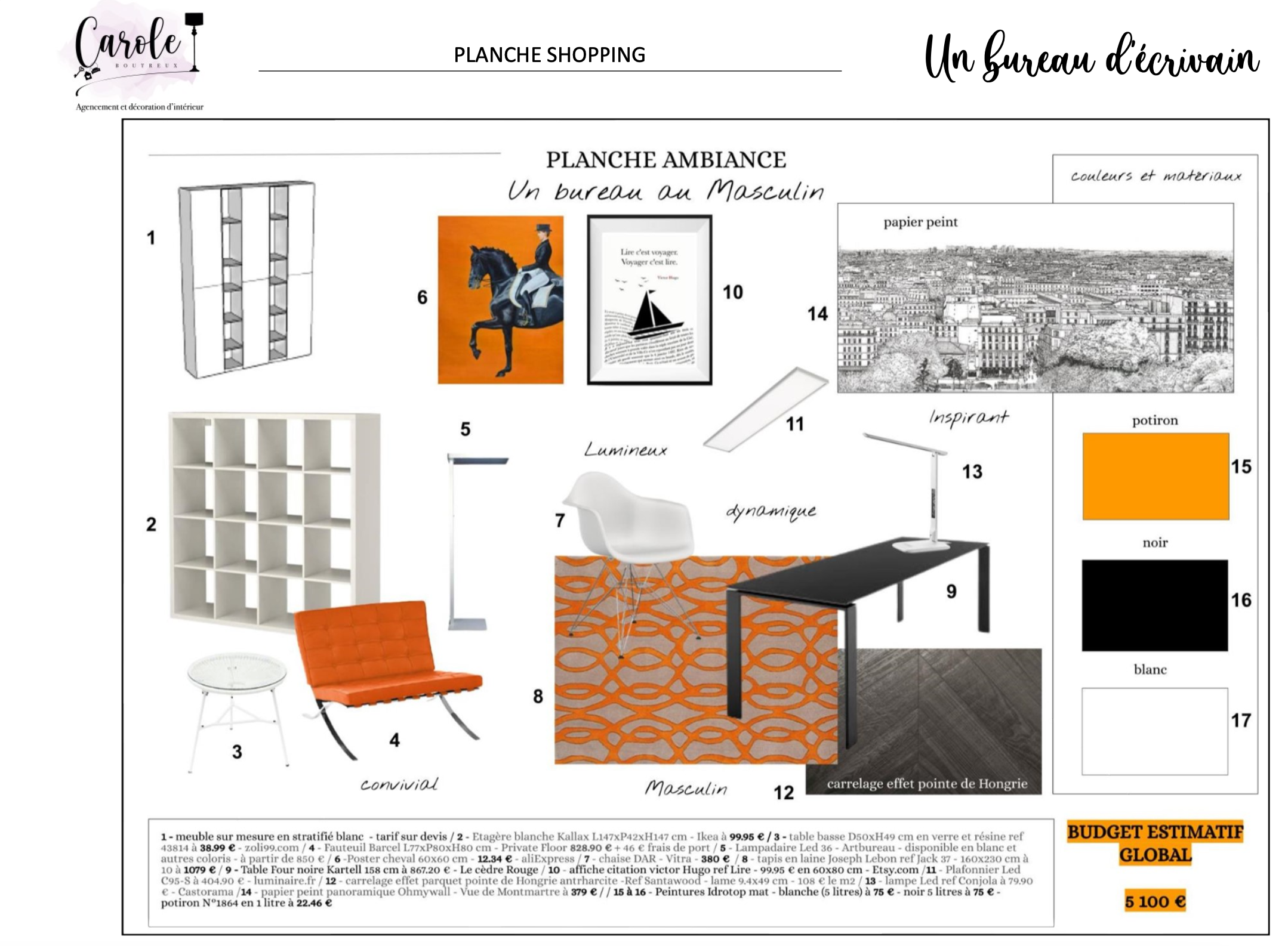 Vue du bureau depuis l'angle