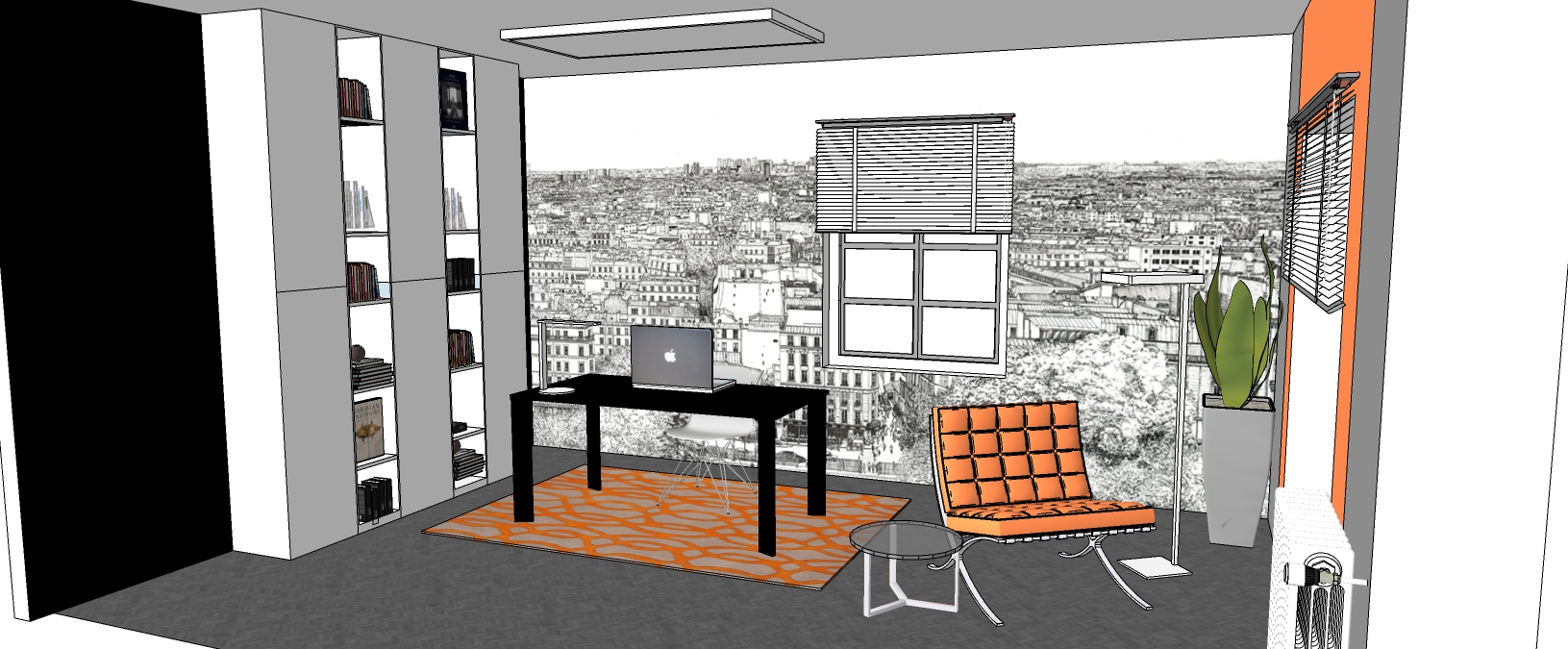 Vue du bureau depuis l'angle