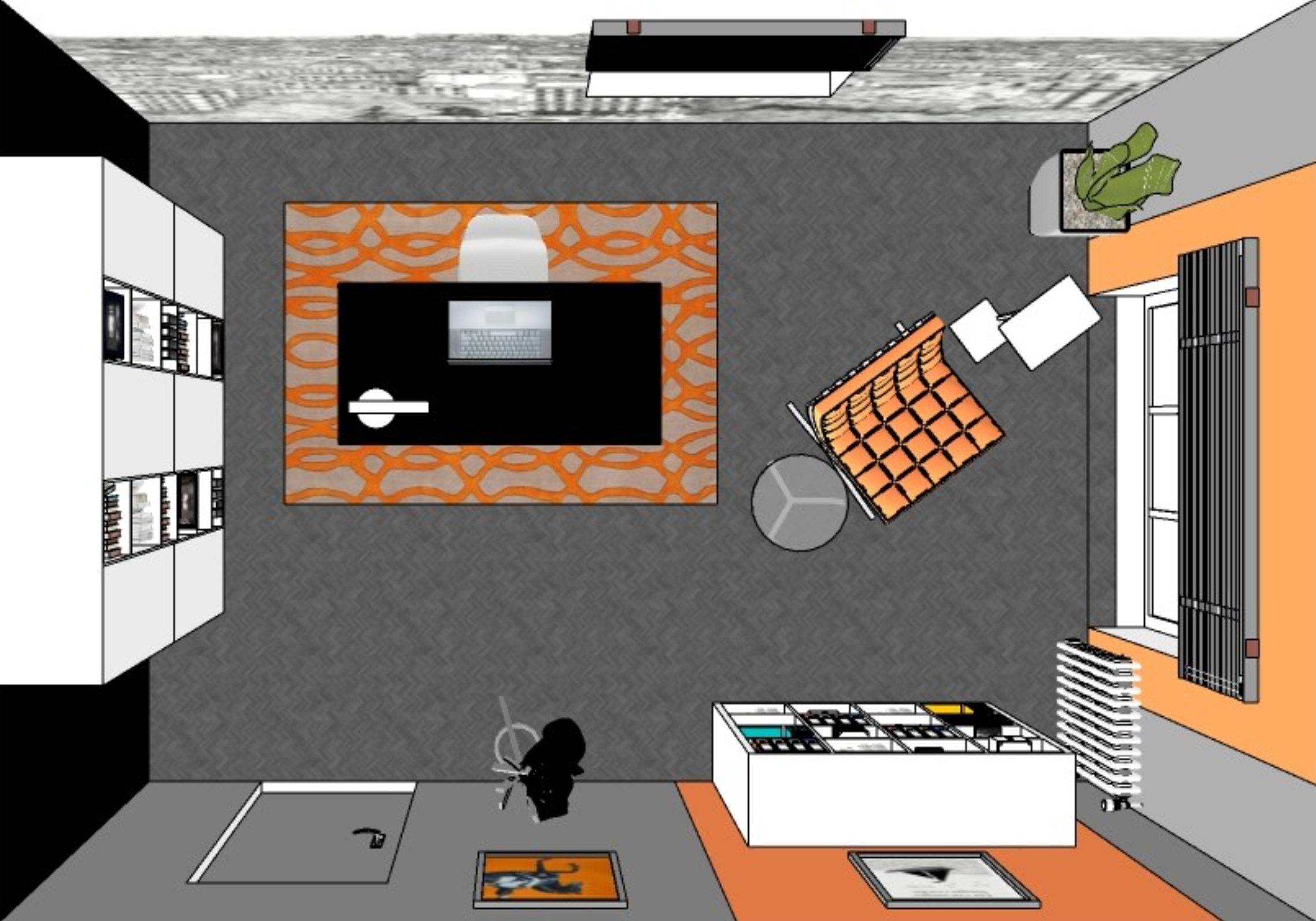 Vue du bureau depuis l'angle