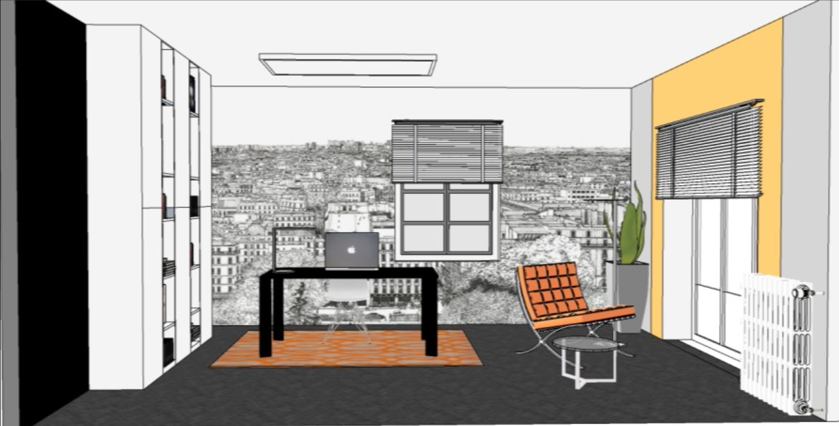 Vue du bureau depuis l'angle