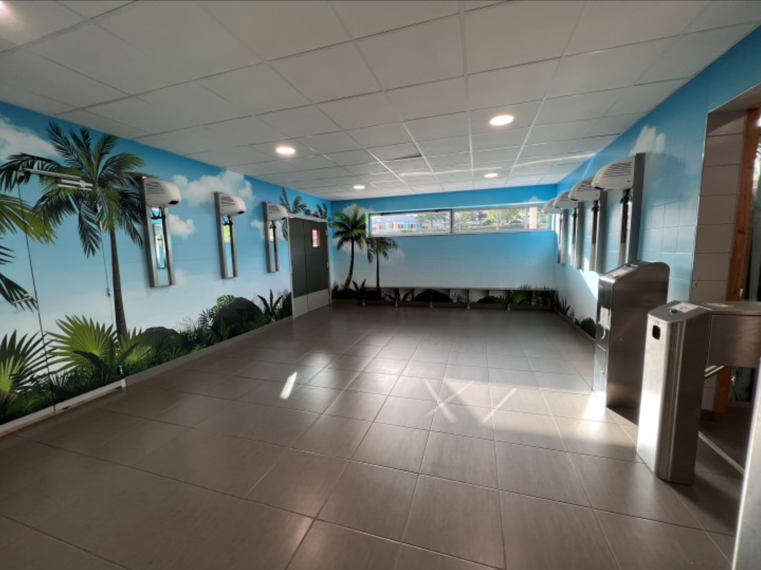 Accès vestiaire après travaux