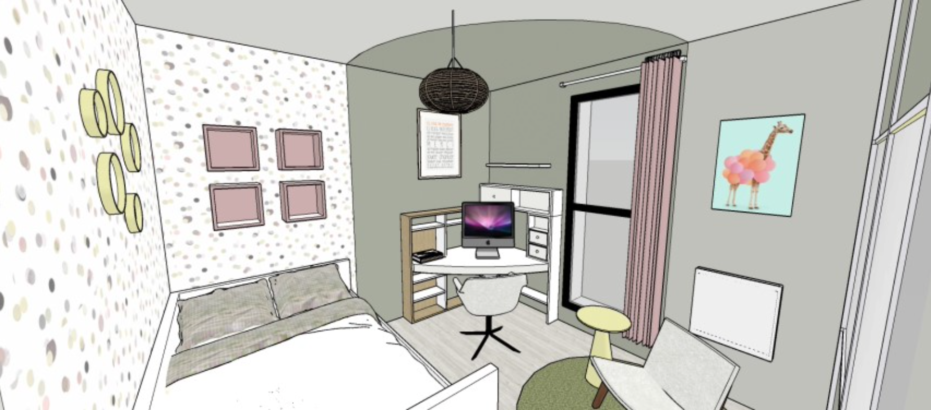 Chambre ado Rillieux Projection 3D