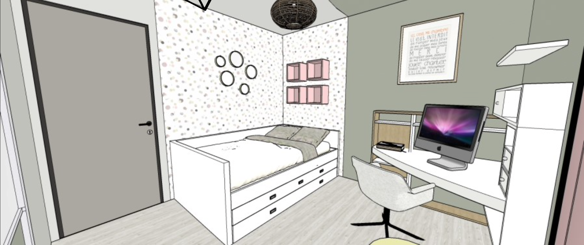 Chambre ado Rillieux Projection 3D