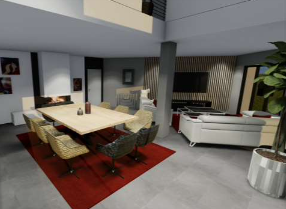 La pièce de vie rendu realiste