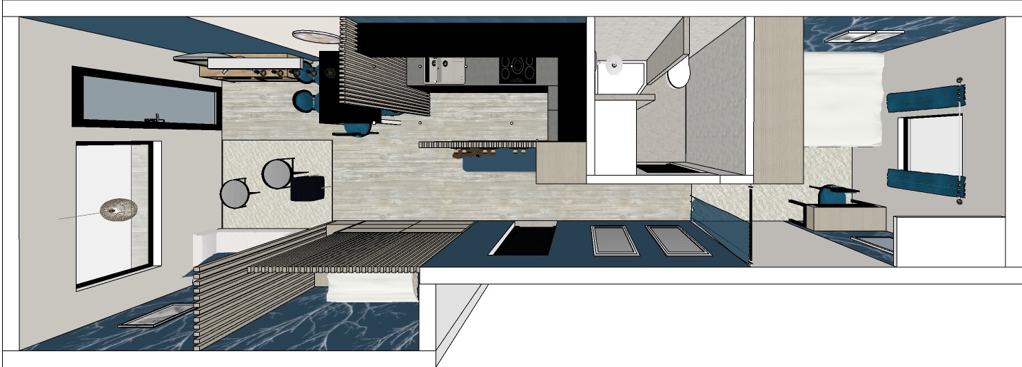 Vue de dessus appartement à la montagne