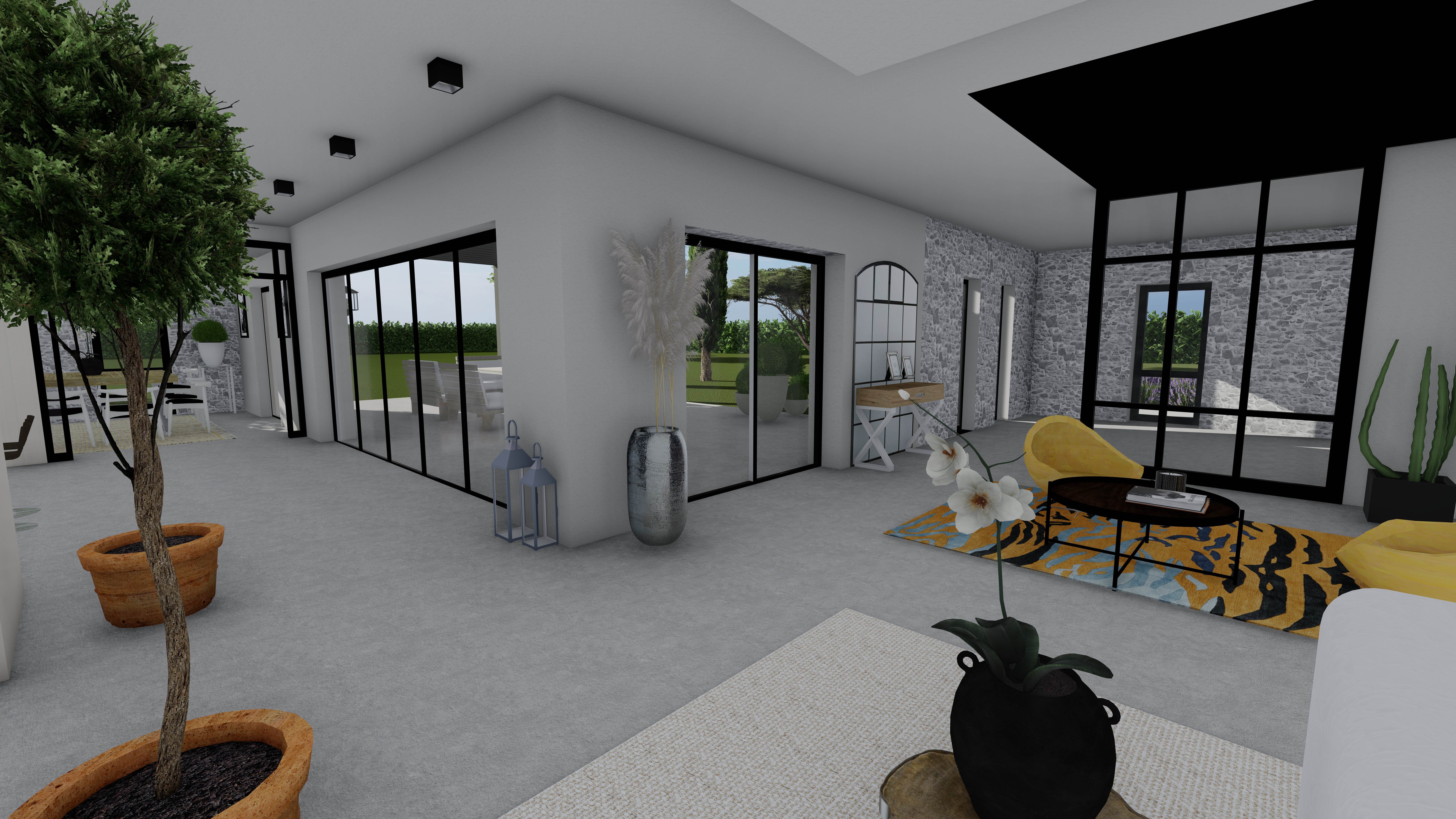 Simulation en rendu réaliste maison en provence